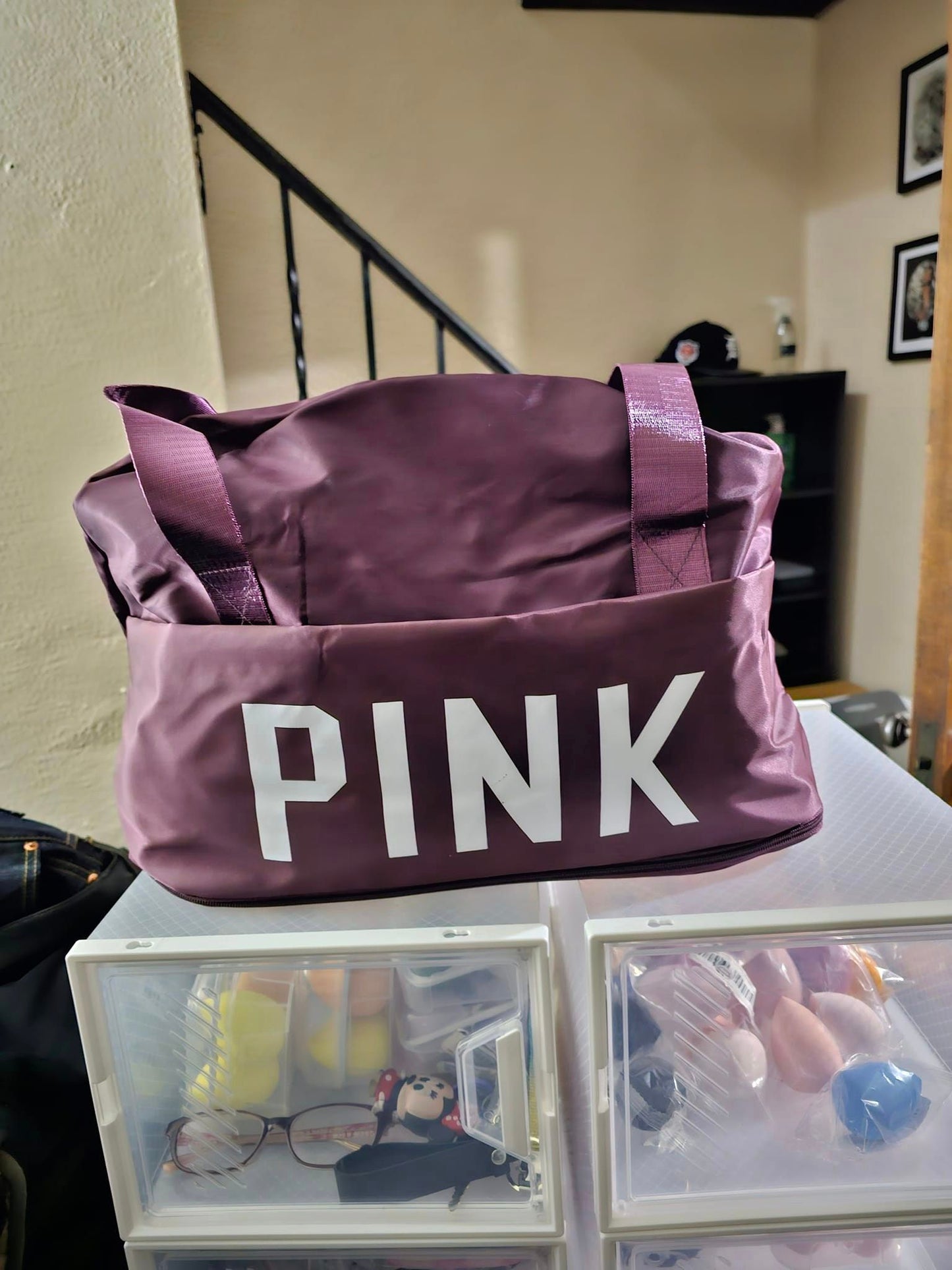 Medium purple duffle bag